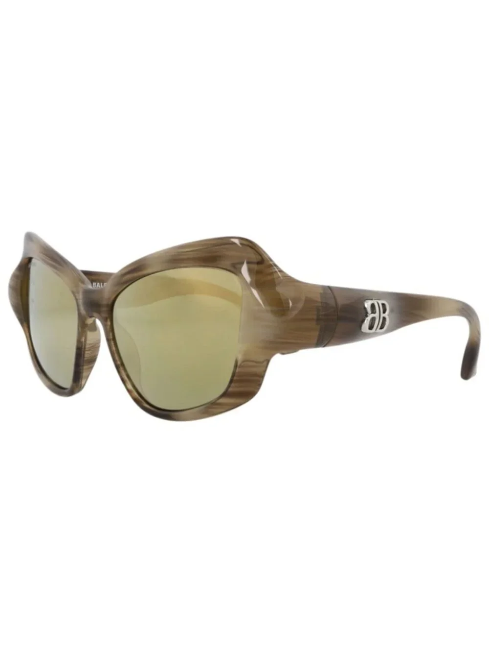 New Balenciaga Women's Sunglasses Cat Eye Bio Injection Frame Havana Havana